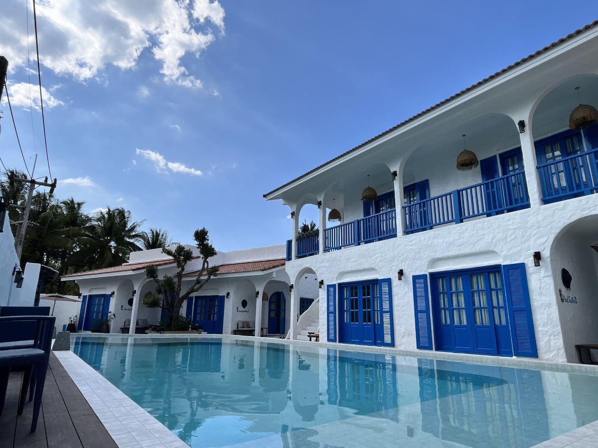 The main building from the pool
